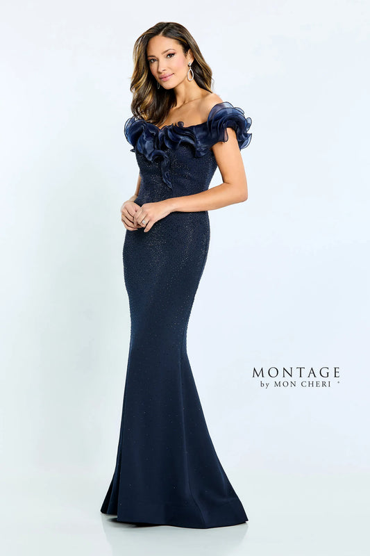 Formal Dresses Mermaid Long Formal Beaded Dress Navy Blue