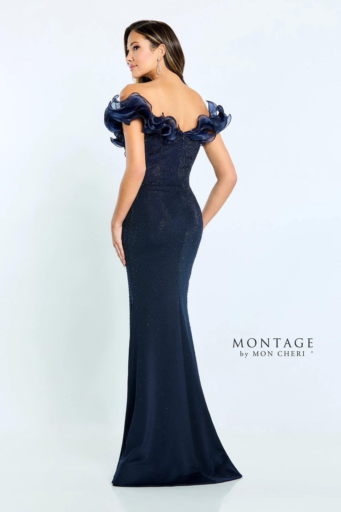 Formal Dresses Mermaid Long Formal Beaded Dress Navy Blue