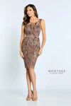 Cocktail Dresses Short Beaded Knee Length Cocktail Dress Mocha