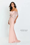 Formal Dresses Beaded Long Formal 3D Floral Applique Evening Dress English Rose