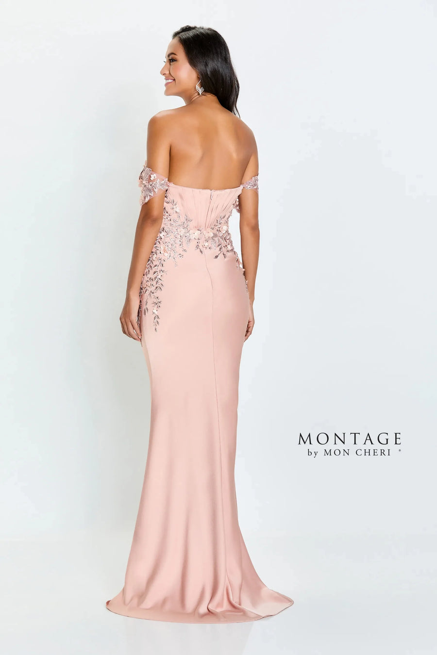 Formal Dresses Beaded Long Formal 3D Floral Applique Evening Dress English Rose