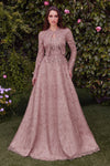 Prom Dresses Long A Line Removable Jacket Formal Prom Dress Dusty Rose