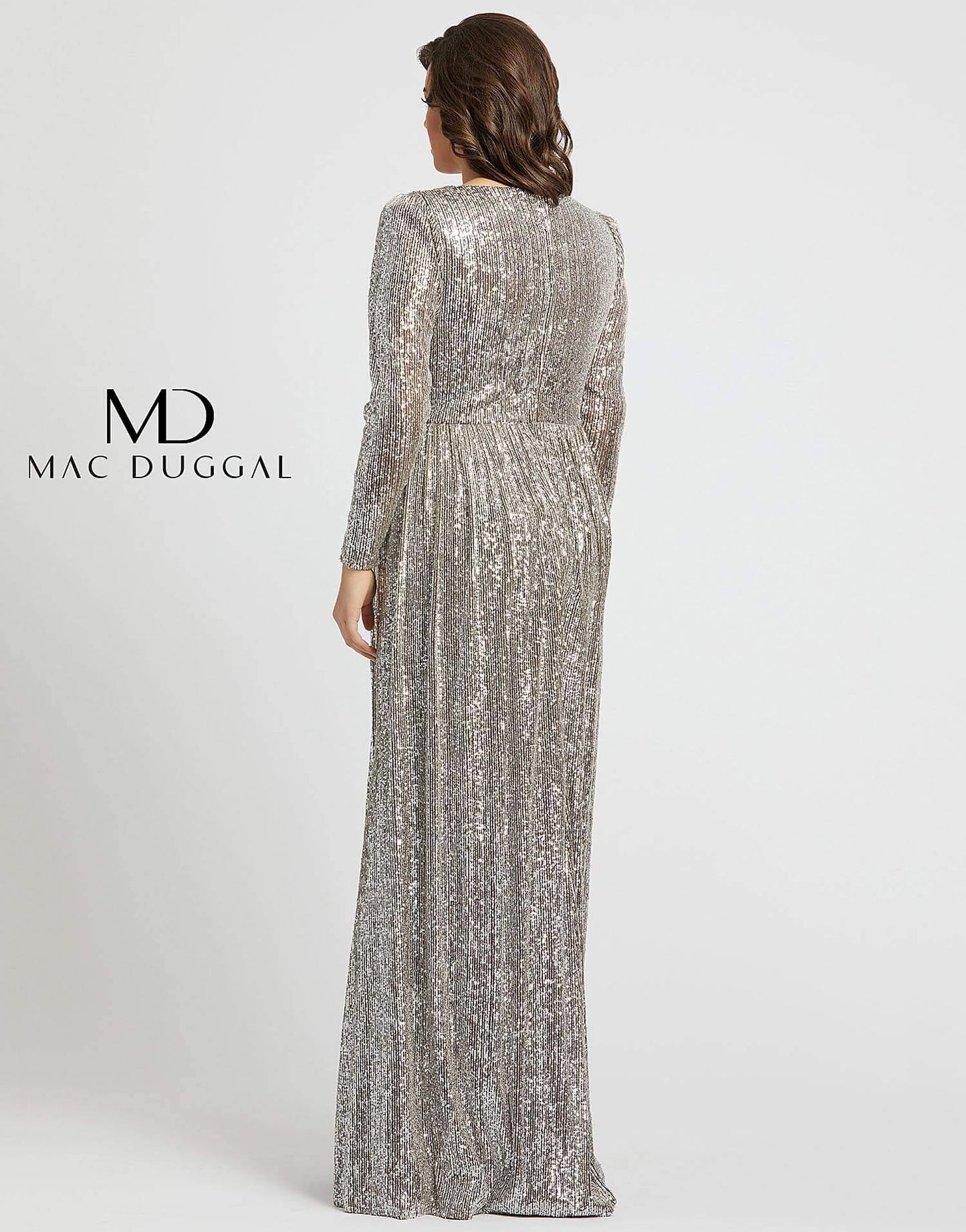 Mac Duggal Fabulouss Long Sleeve Plus Size Dress 77676F - The Dress Outlet Mac Duggal