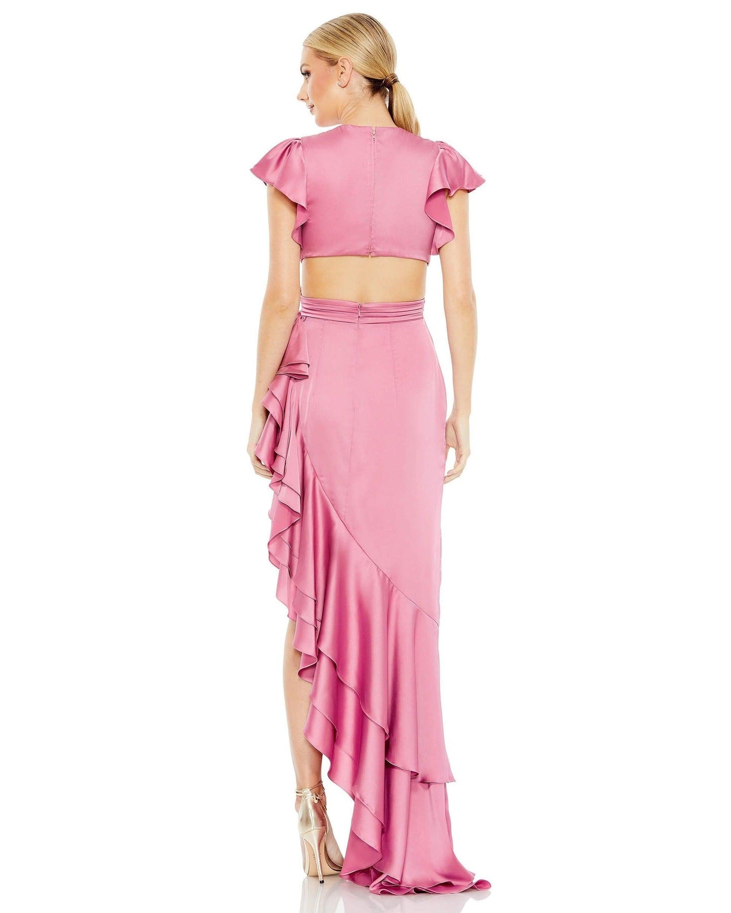 Mac Duggal Cap Sleeve High Low Dress 49529 - The Dress Outlet