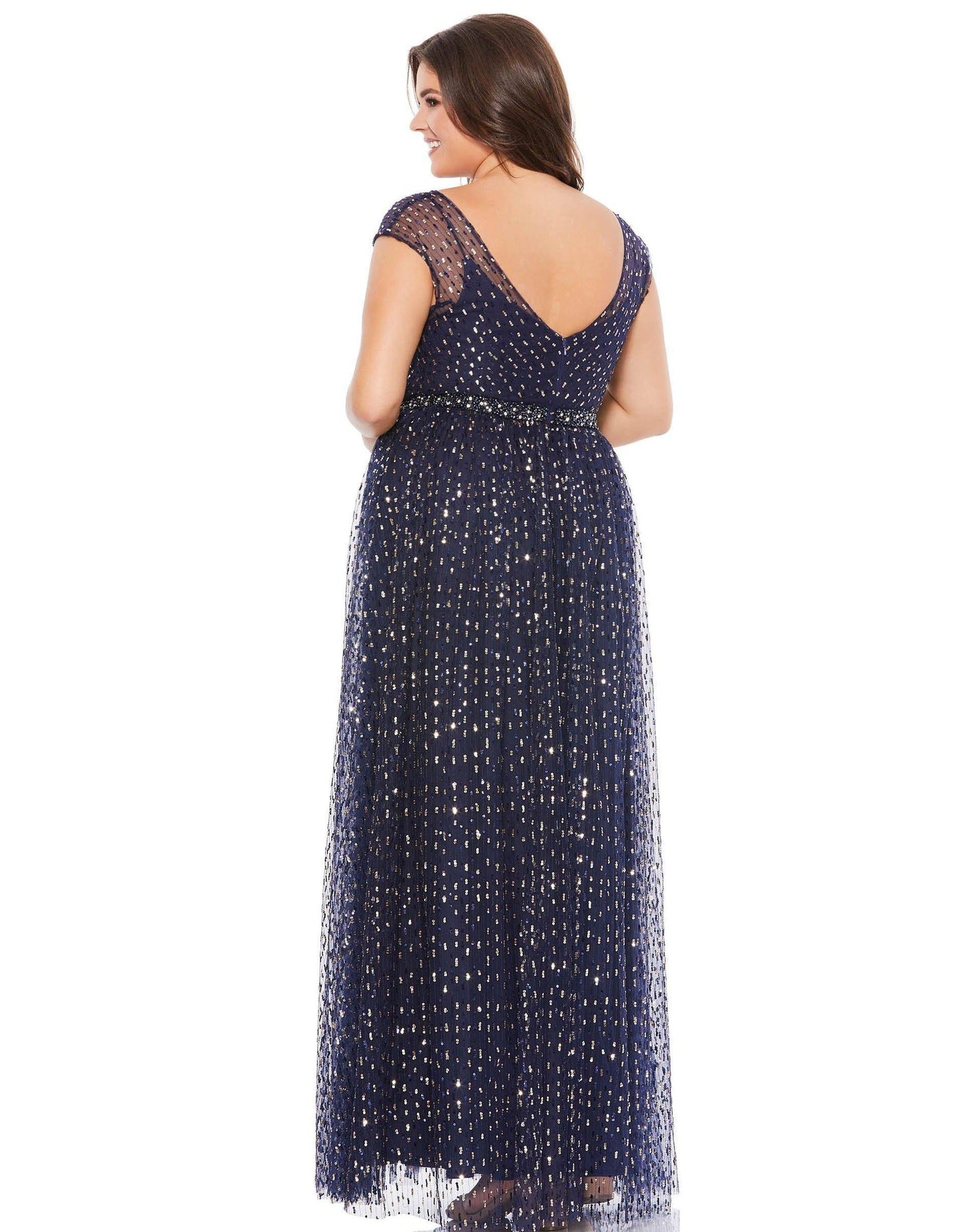 Mac Duggal Cap Sleeve Embellished Gown 67756 - The Dress Outlet