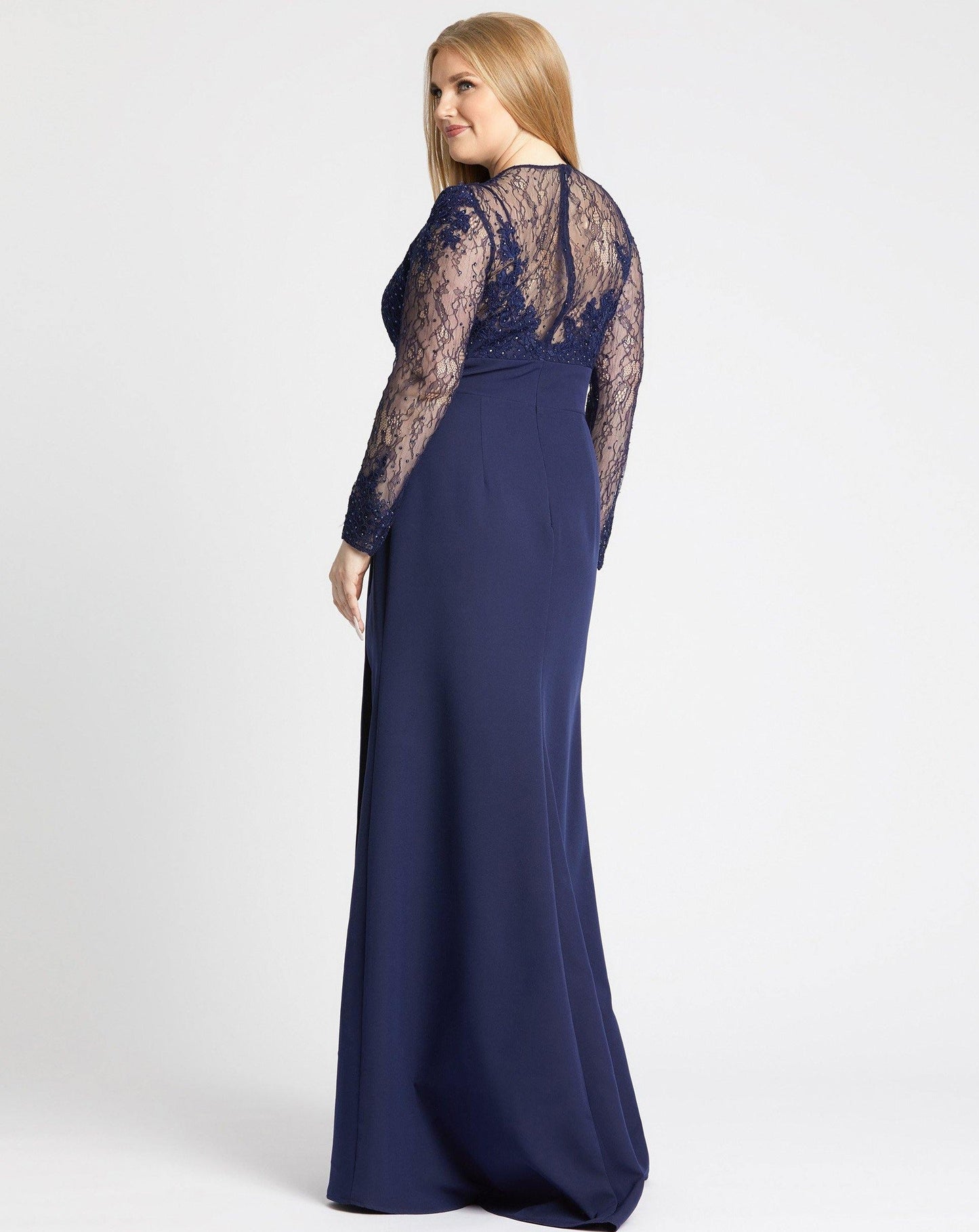 Mac Duggal Fabulouss Plus Size Long Lace Gown 49173F - The Dress Outlet