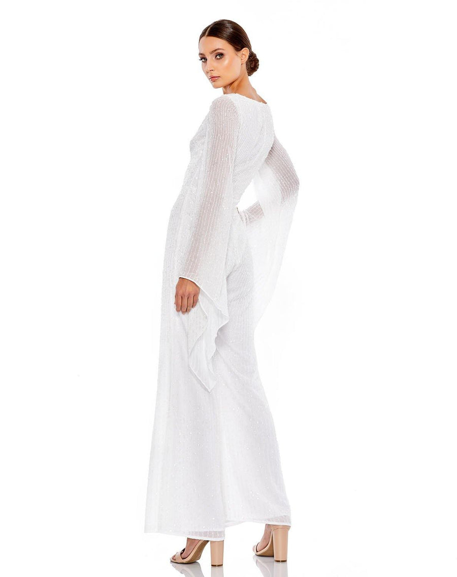 Mac Duggal Formal Bell Sleeve Sequins Jumpsuit 10710 - The Dress Outlet