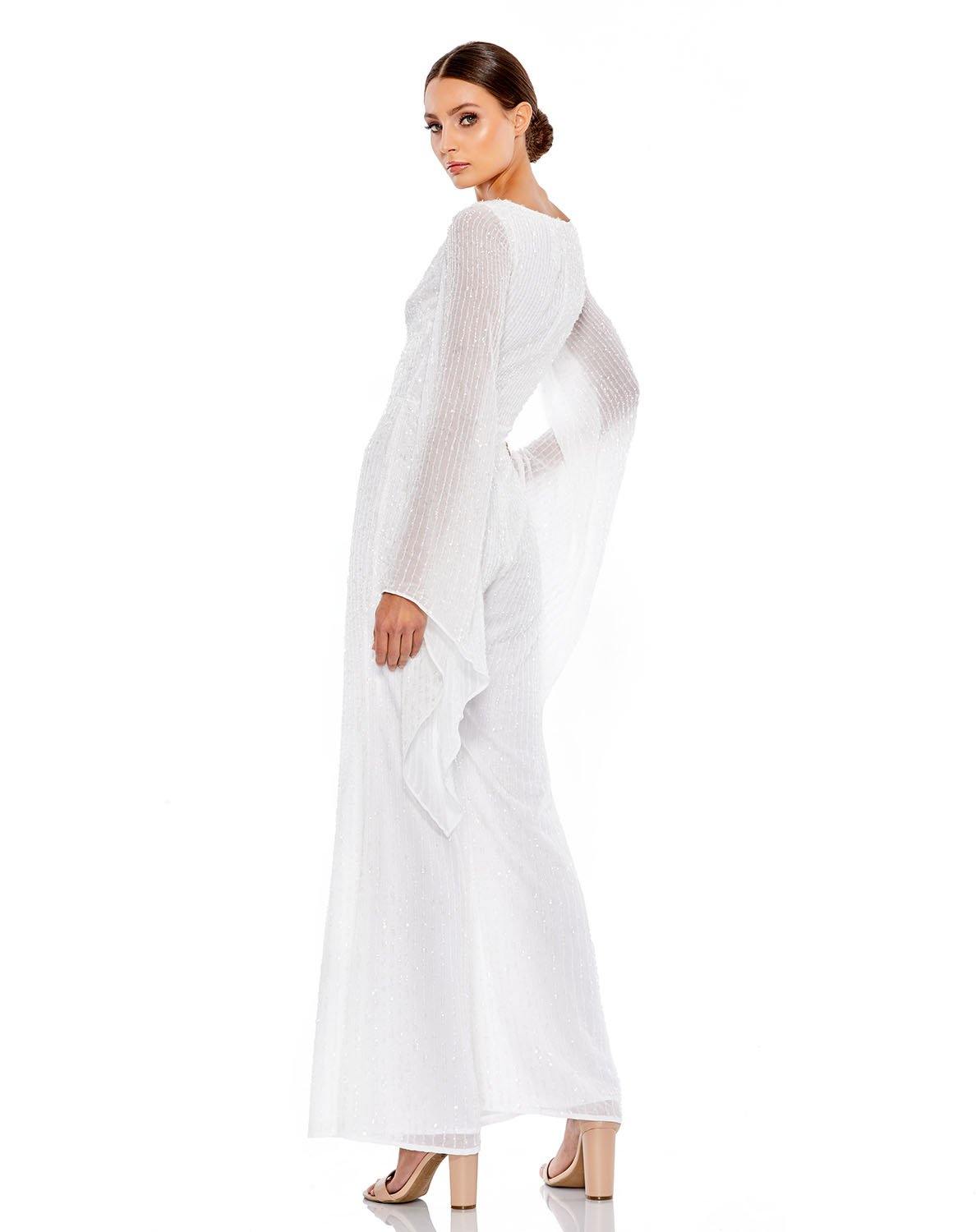 Mac Duggal Formal Bell Sleeve Sequins Jumpsuit 10710 - The Dress Outlet