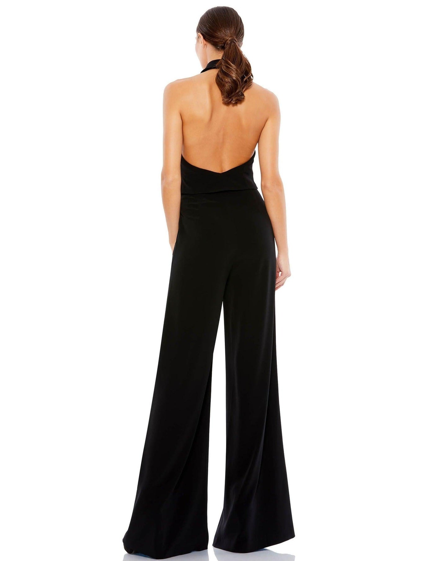 Mac Duggal Formal Halter Neck Tuxedo Jumpsuit 2643 - The Dress Outlet