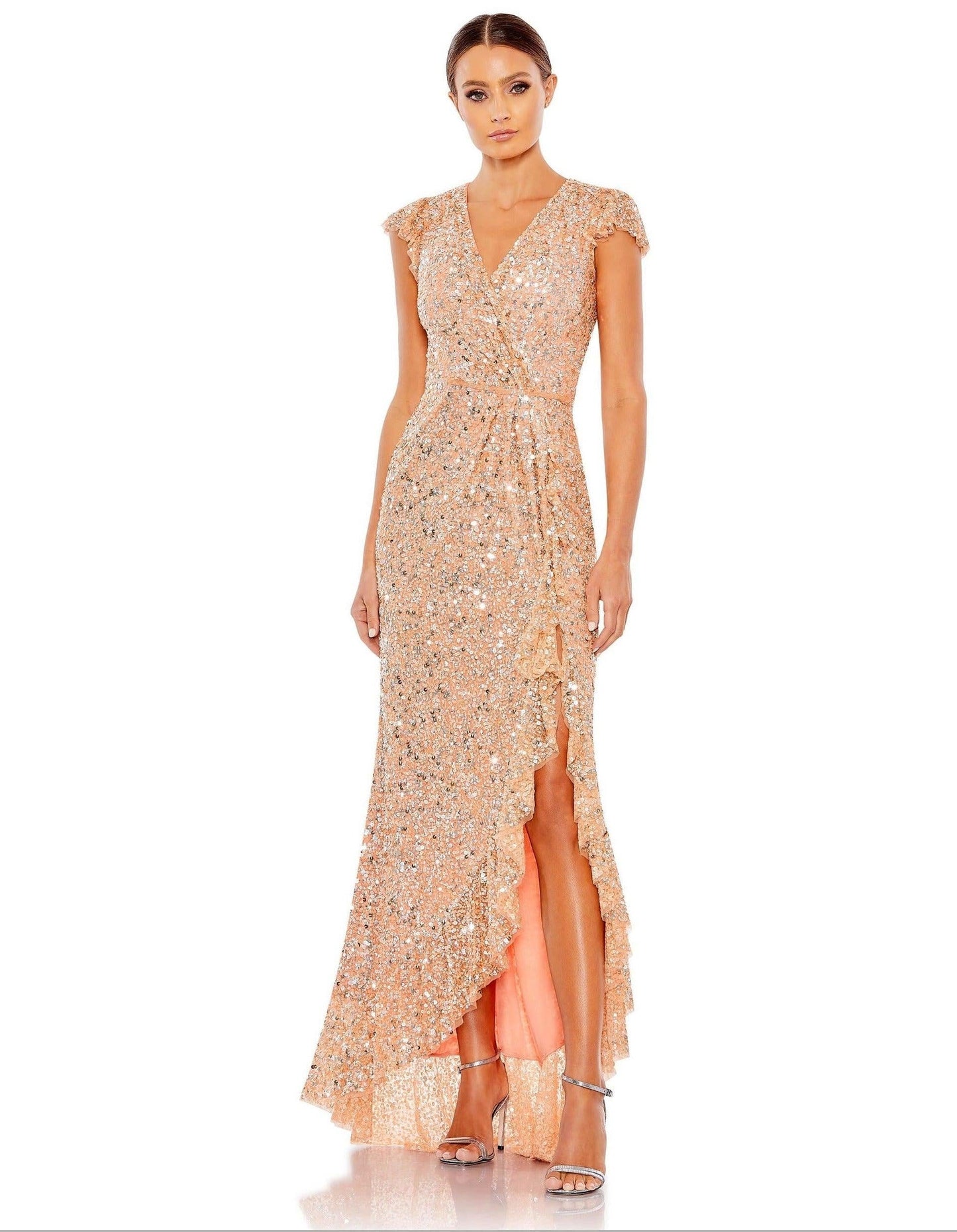 Mac Duggal High Low Cap Sleeve Formal Dress 5631 - The Dress Outlet