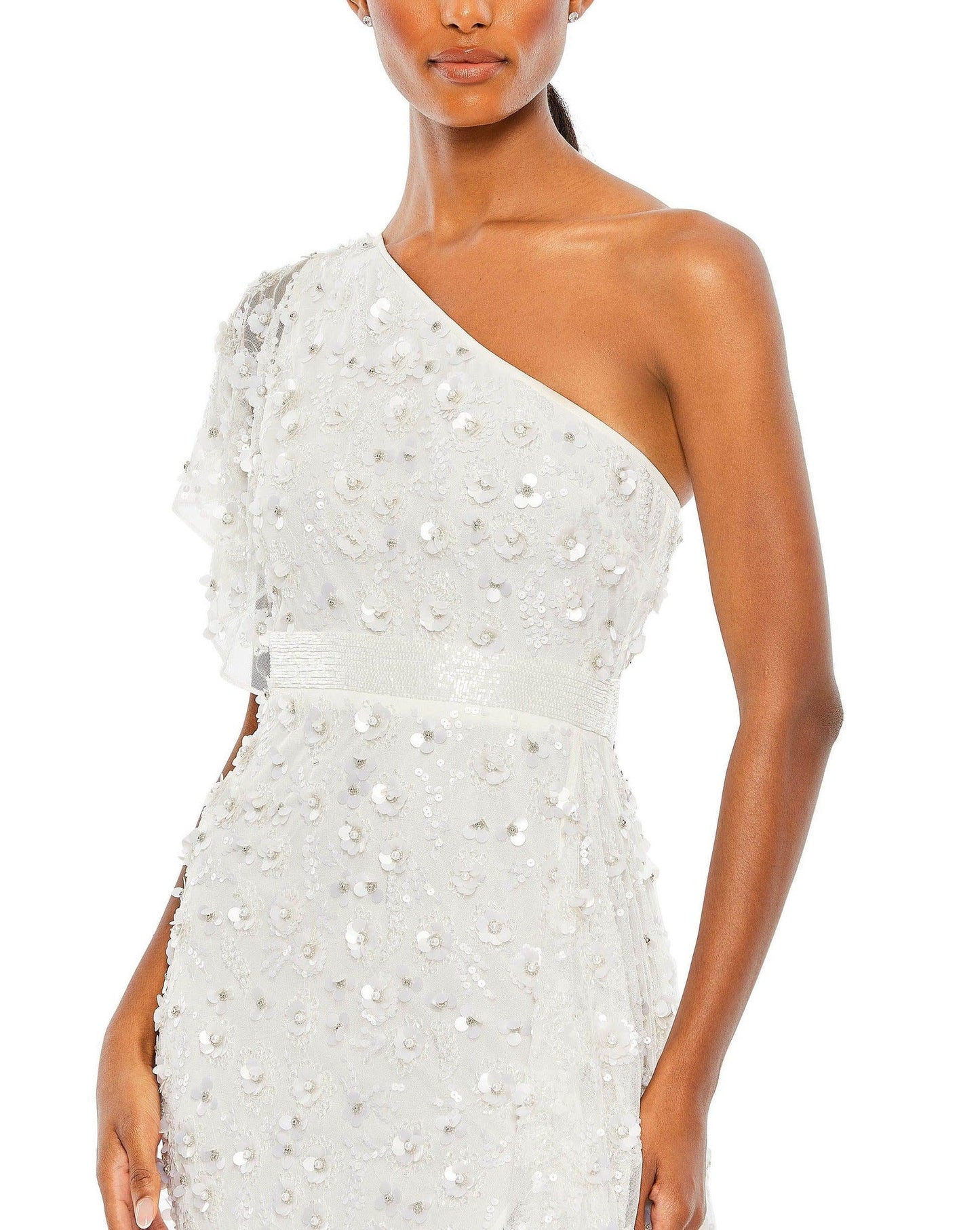 Mac Duggal High Low One Shoulder Formal Dress 93687 - The Dress Outlet