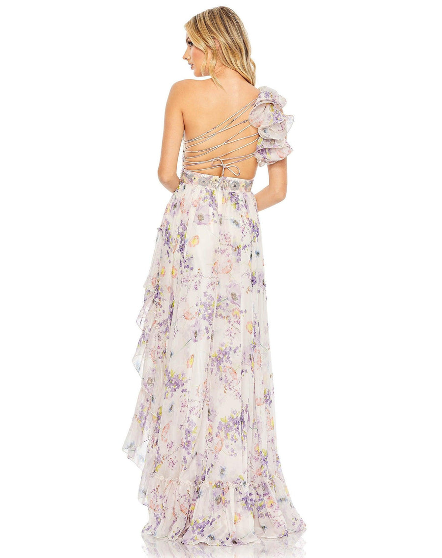 Mac Duggal High Low One Shoulder Prom Gown 67969 - The Dress Outlet