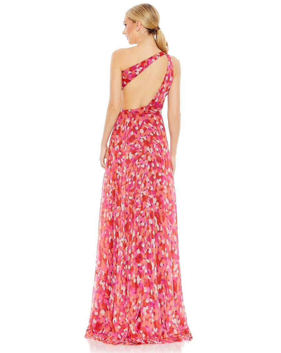 Mac Duggal High Low Printed Formal Prom Gown 9160 - The Dress Outlet