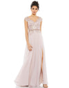 Mac Duggal Long Cap Sleeve Chiffon Formal Gown 79365 - The Dress Outlet