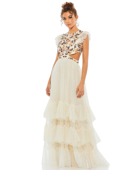 Mac Duggal Long Cap Sleeve Formal Dress 35106 - The Dress Outlet