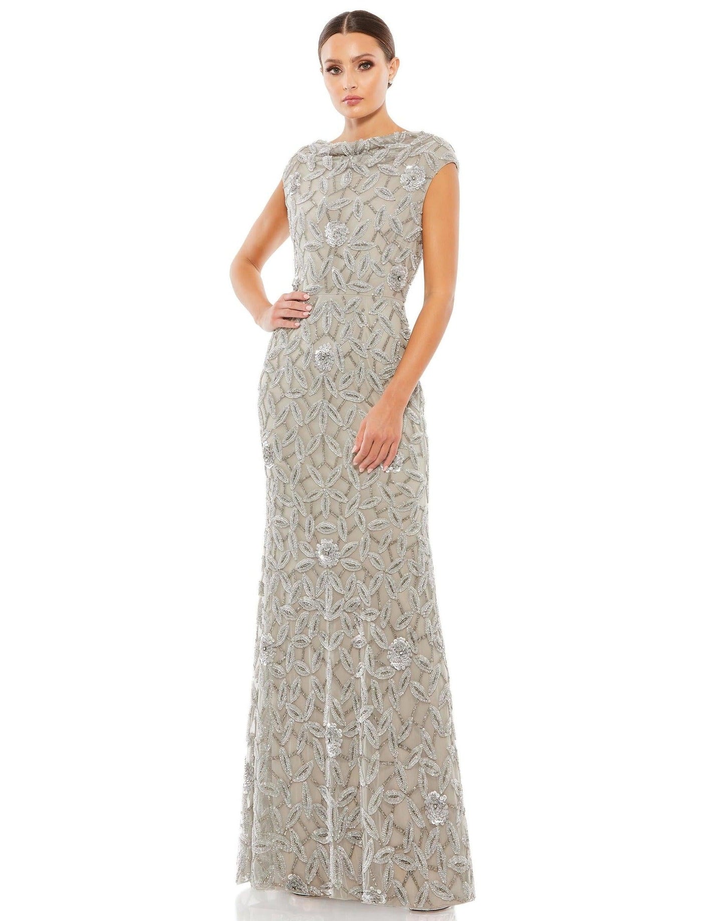 Mac Duggal Long Cap Sleeve Formal Gown 93537 Sale - The Dress Outlet