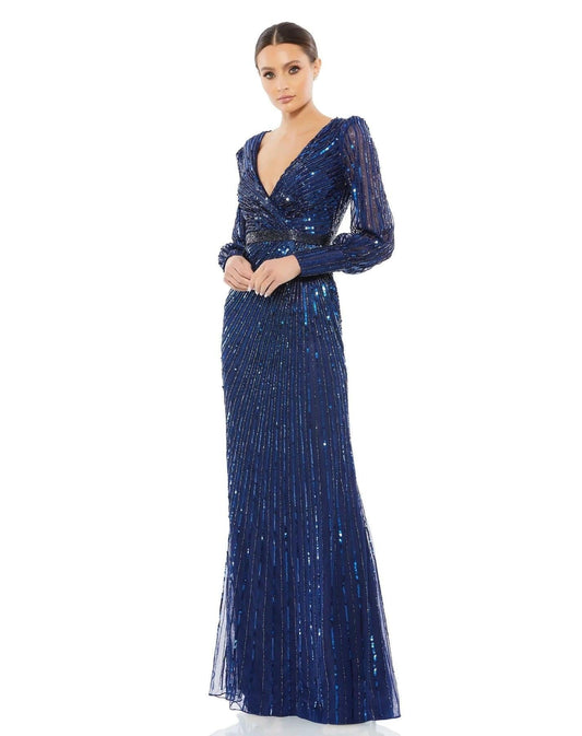 Mac Duggal Long Formal Beaded Evening Dress 5501 - The Dress Outlet