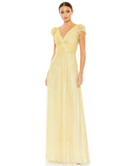 Mac Duggal Long Formal Cap Sleeve Prom Gown 5646 - The Dress Outlet