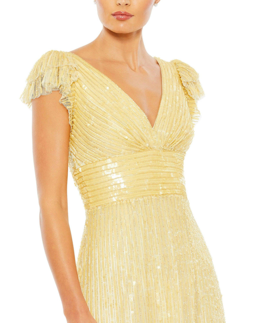 فستان ماك دوجال 5646 الرسمي الطويل بأكمام قصيرة لحفلات التخرج