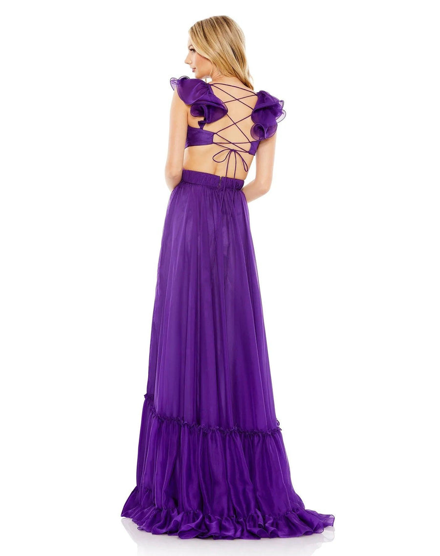 Mac Duggal Long Formal Chiffon Prom Dress 68069 - The Dress Outlet