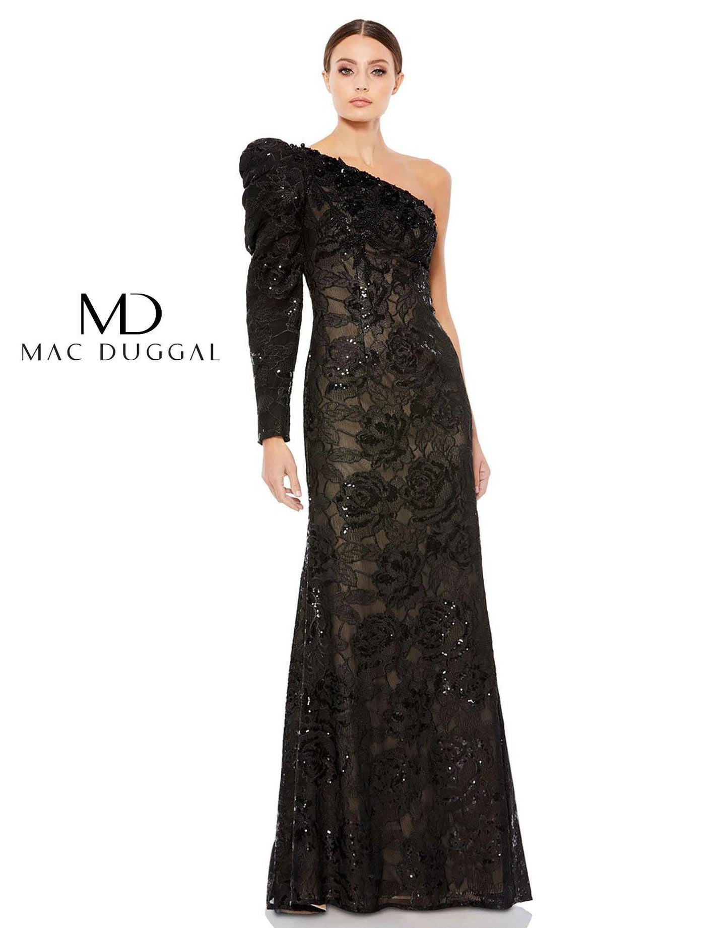 Mac Duggal Long Formal Floral Lace Dress 12444 - The Dress Outlet