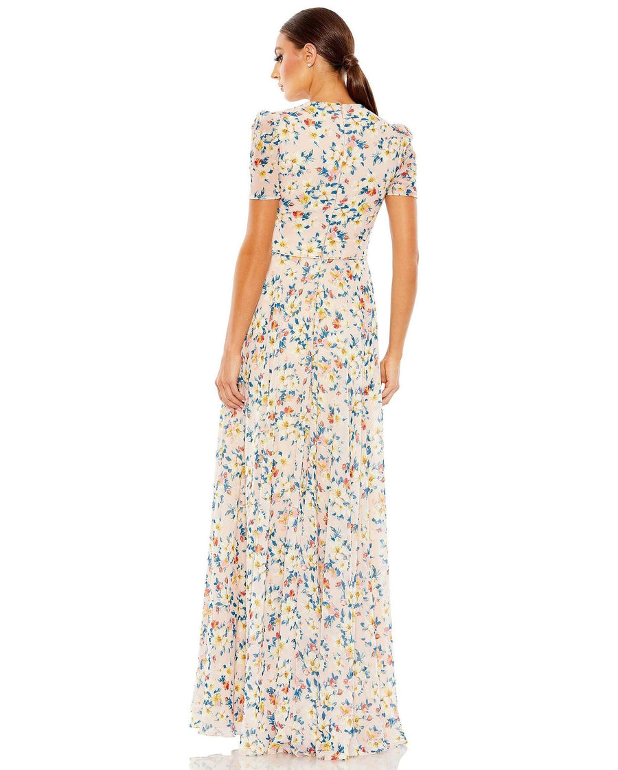 Mac Duggal Long Formal Floral Print Dress 55642 - The Dress Outlet