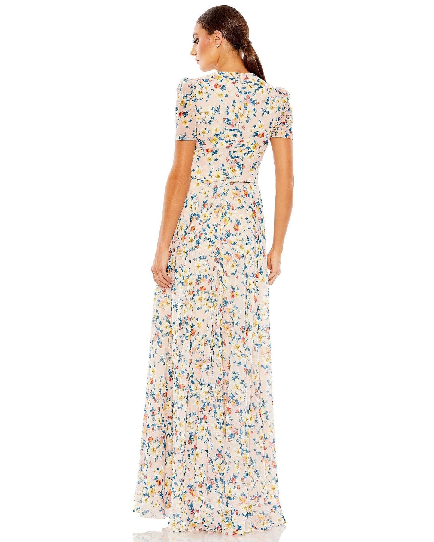 Mac Duggal Long Formal Floral Print Dress 55642 - The Dress Outlet