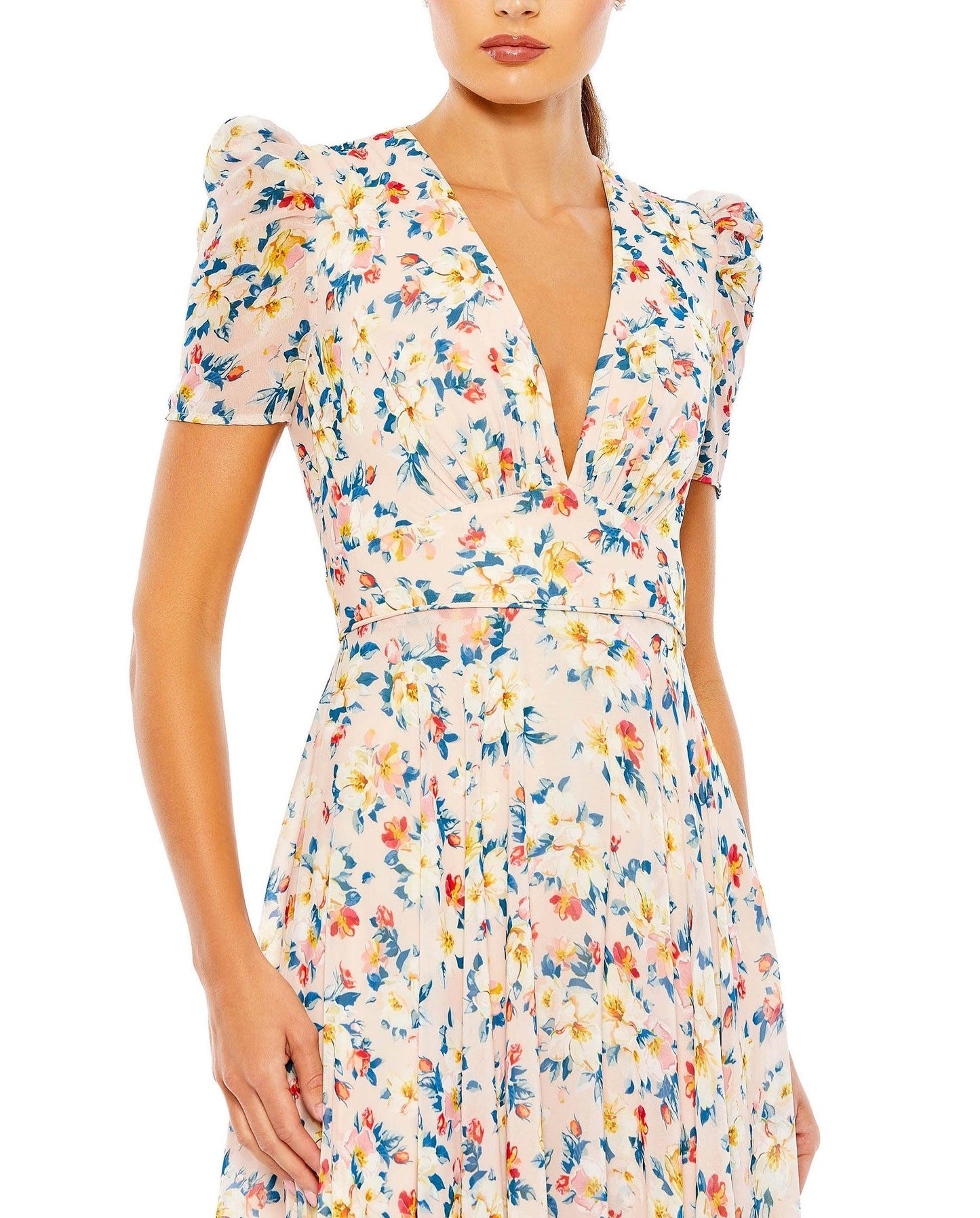 Mac Duggal Long Formal Floral Print Dress 55642 - The Dress Outlet