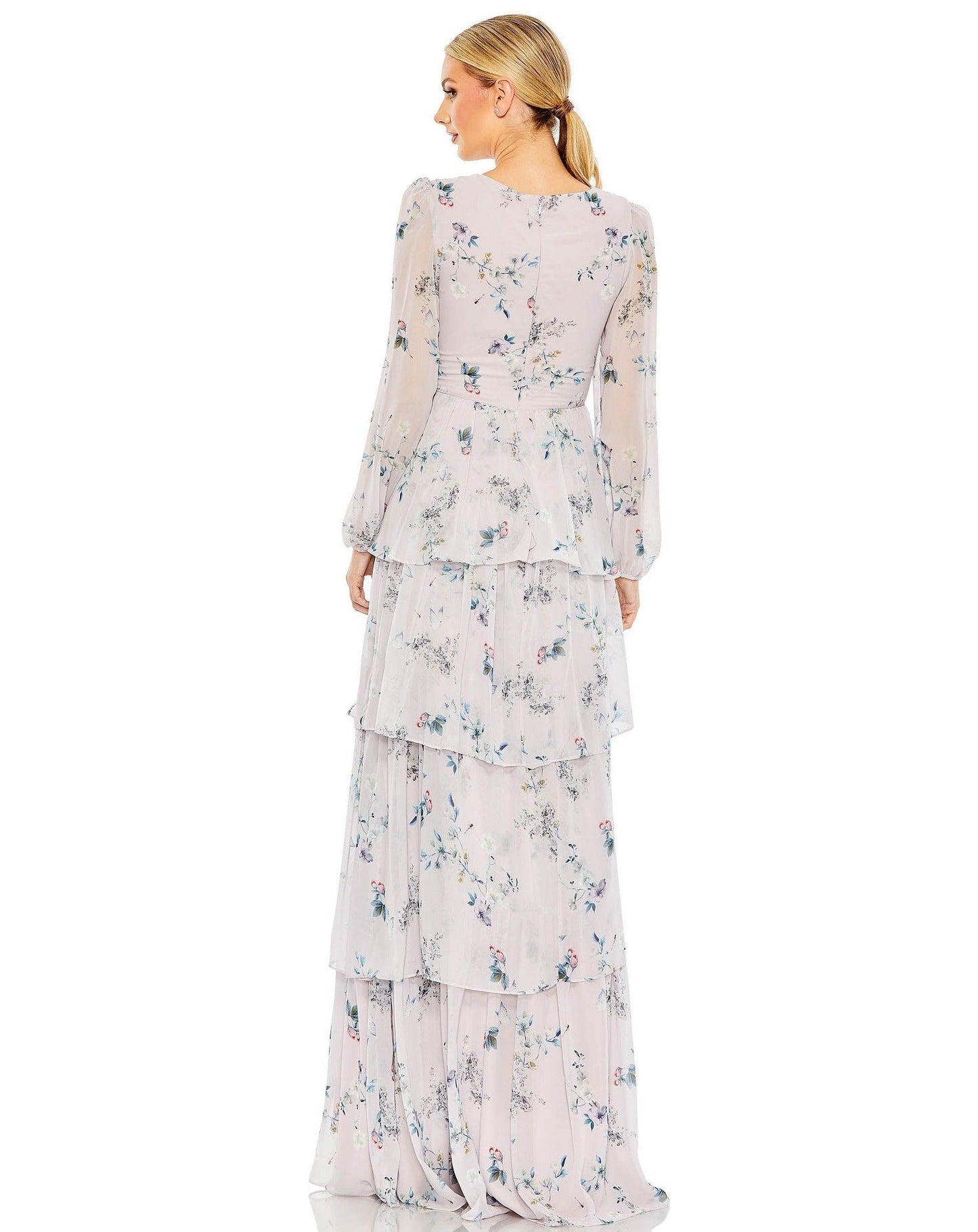 Mac Duggal Long Formal Floral Print Dress 55815 - The Dress Outlet