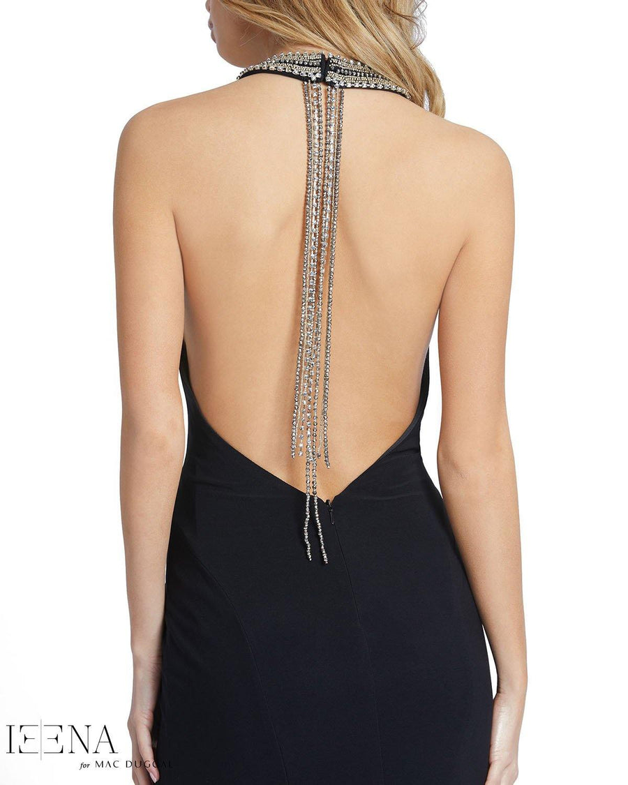 Mac Duggal Long Fitted Halter Prom Dress 25572I - The Dress Outlet