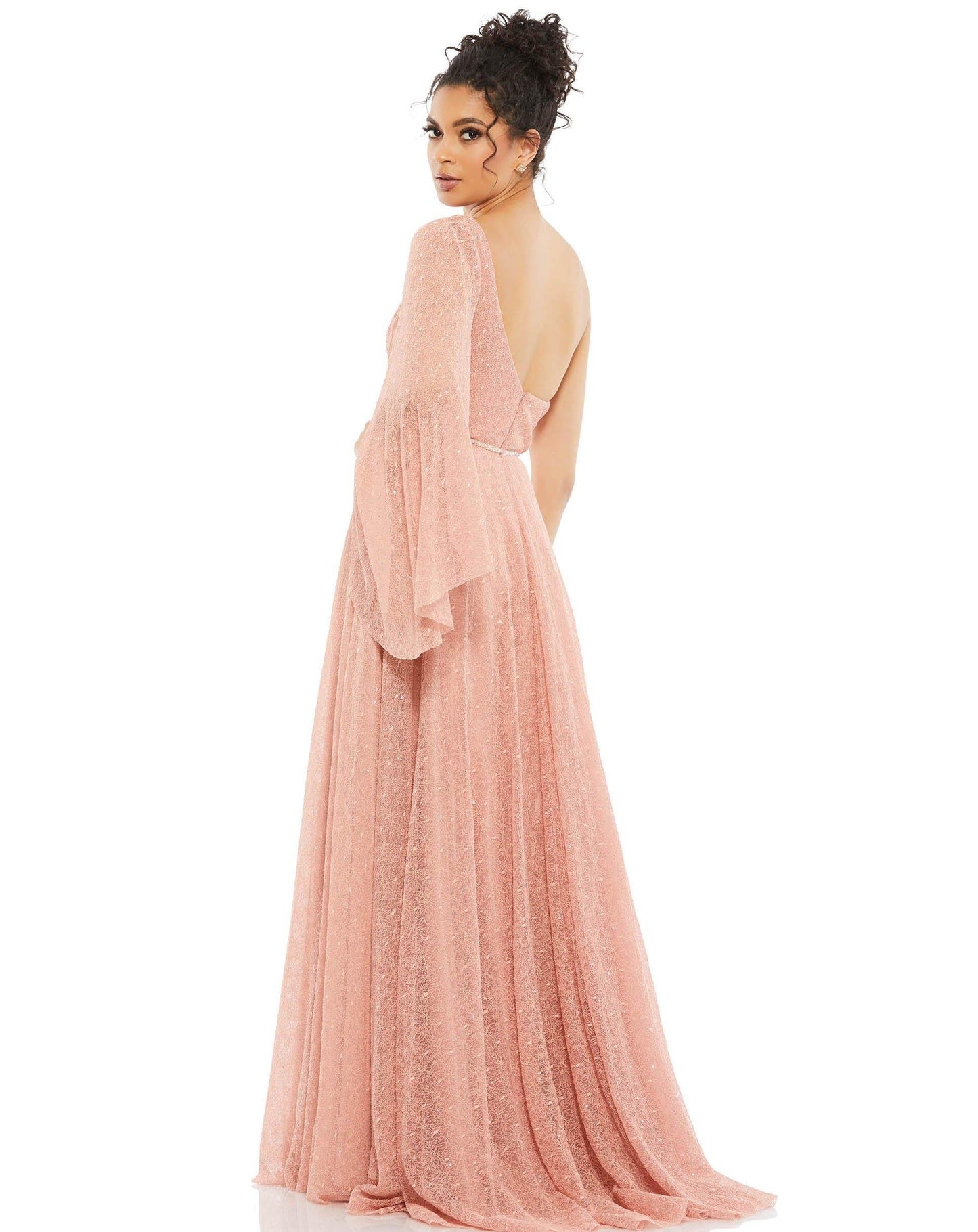 Mac Duggal Long Formal One Shoulder Lace Gown 11244 - The Dress Outlet