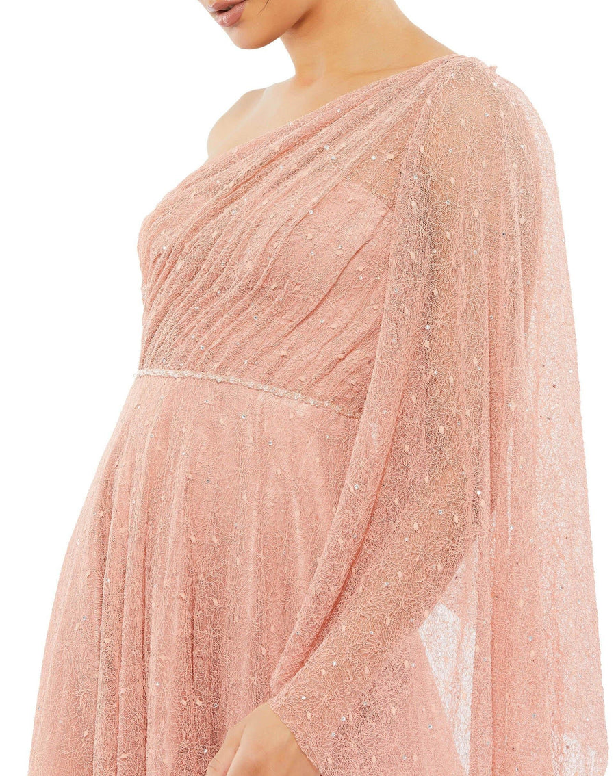 Mac Duggal Long Formal One Shoulder Lace Gown 11244 - The Dress Outlet