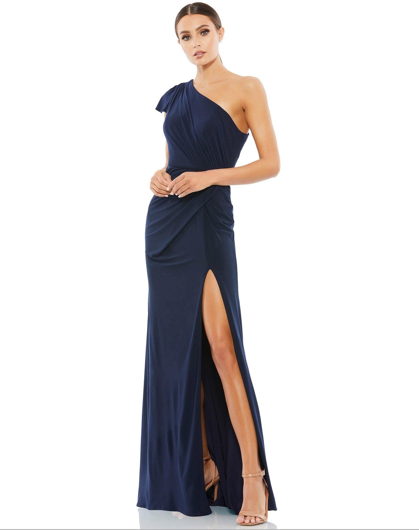 Mac Duggal Long Formal One Shoulder Prom Gown 67858 - The Dress Outlet