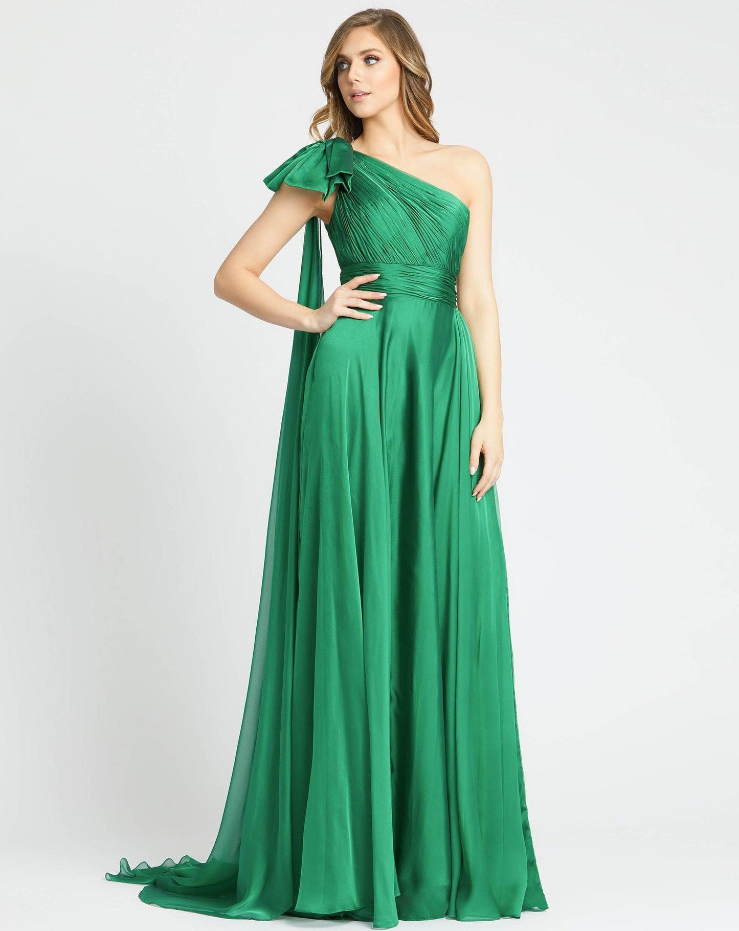 Mac Duggal Long Formal Pleated Prom Dress 67476 - The Dress Outlet