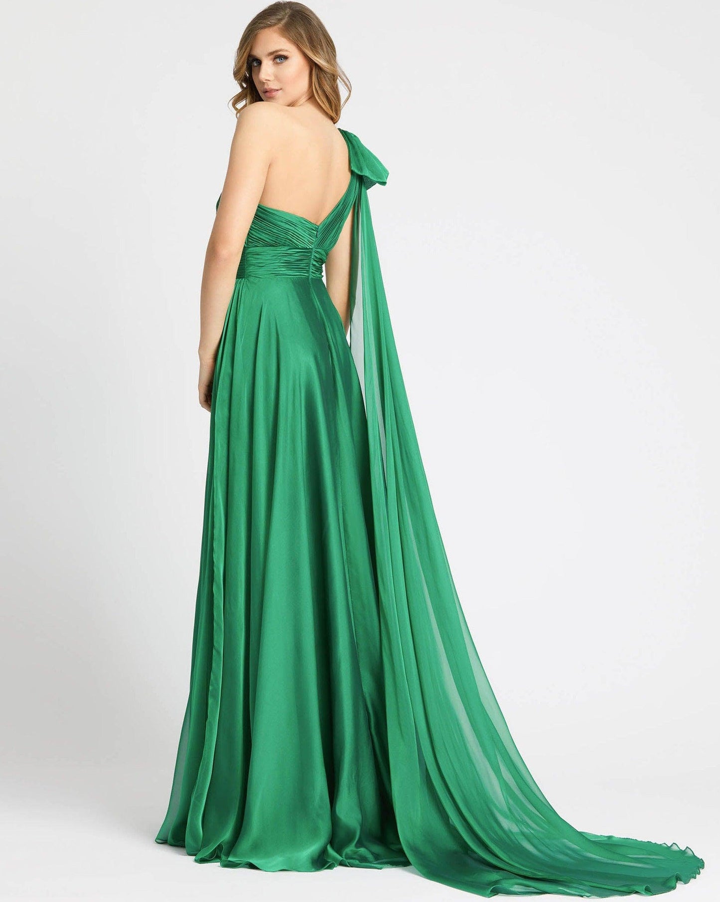 Mac Duggal Long Formal Pleated Prom Dress 67476 - The Dress Outlet