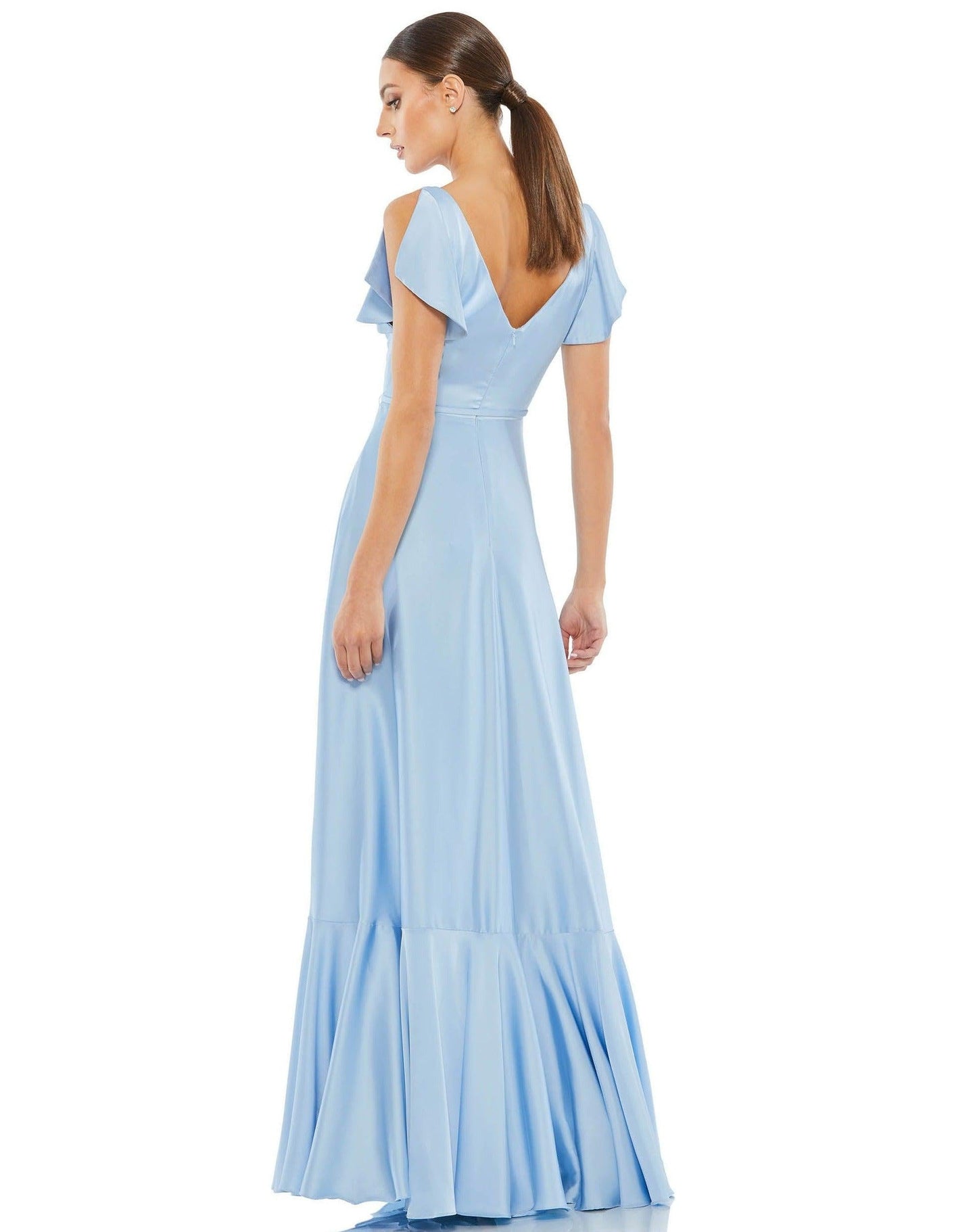 Mac Duggal Long Formal Pleated Satin Dress 11256 - The Dress Outlet