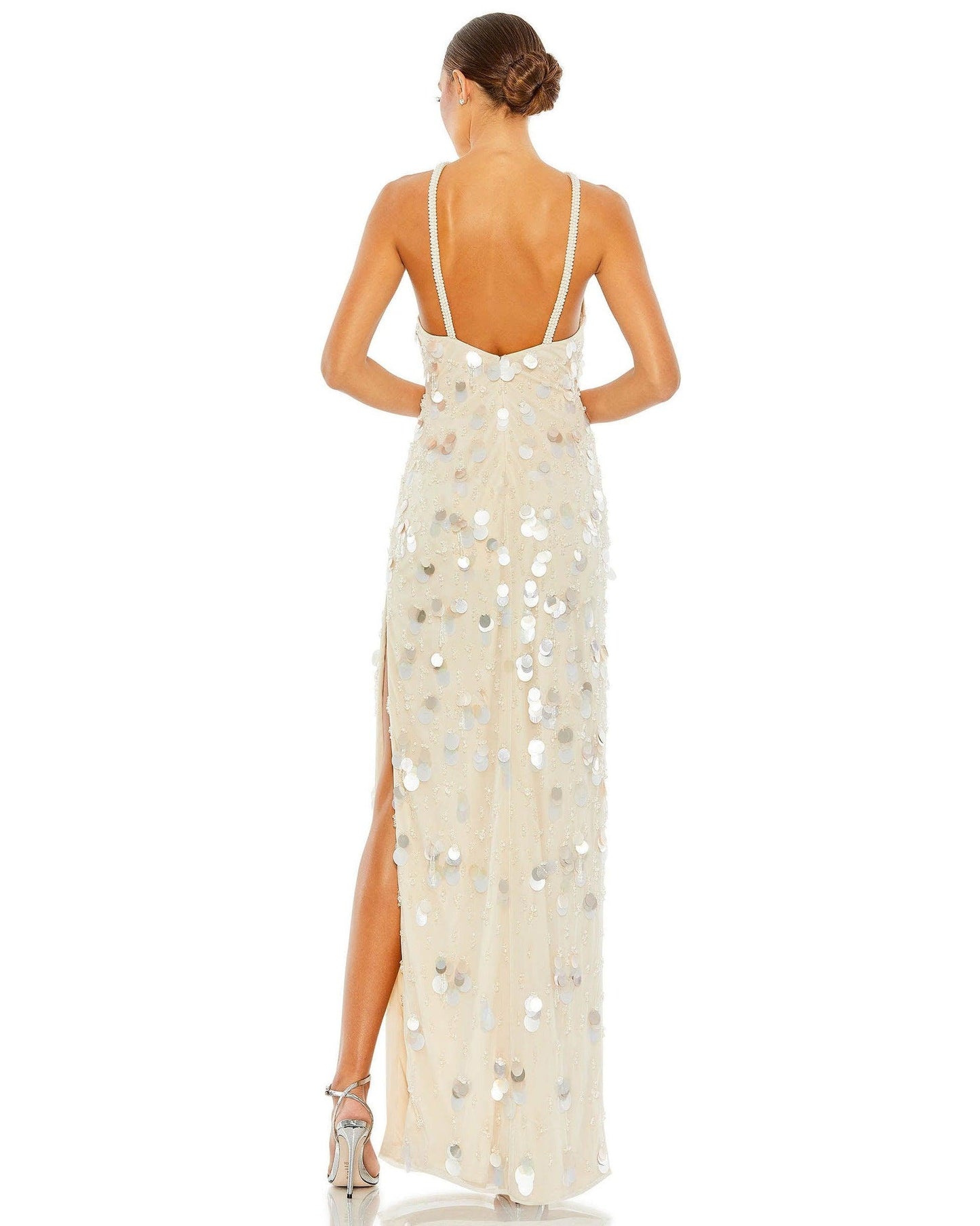 Mac Duggal Long Halter Formal Prom Dress 10878 - The Dress Outlet