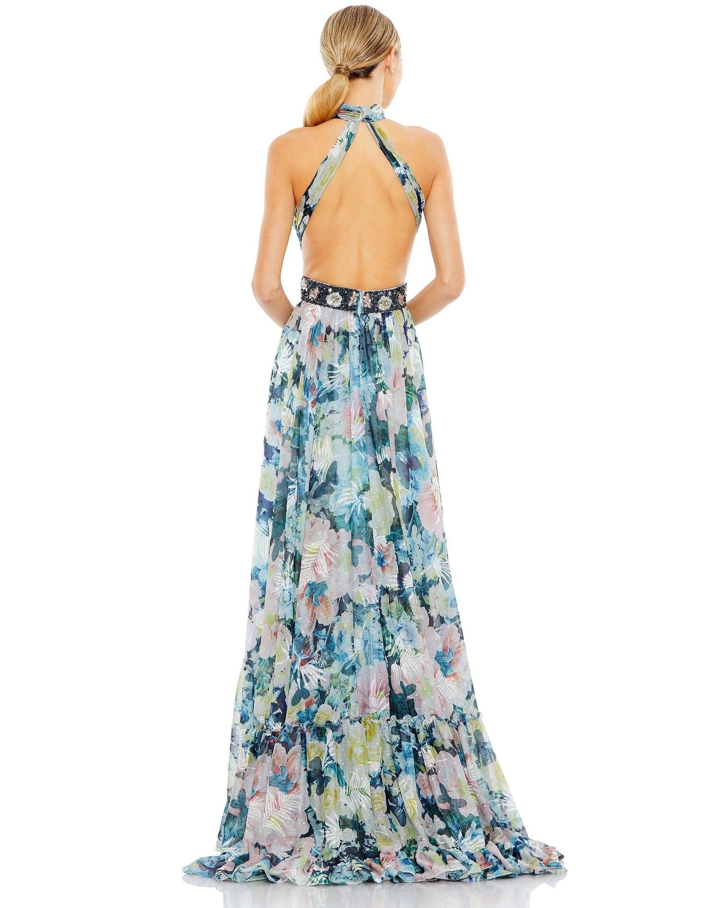 Mac Duggal Long Halter Formal Prom Dress 68089 - The Dress Outlet