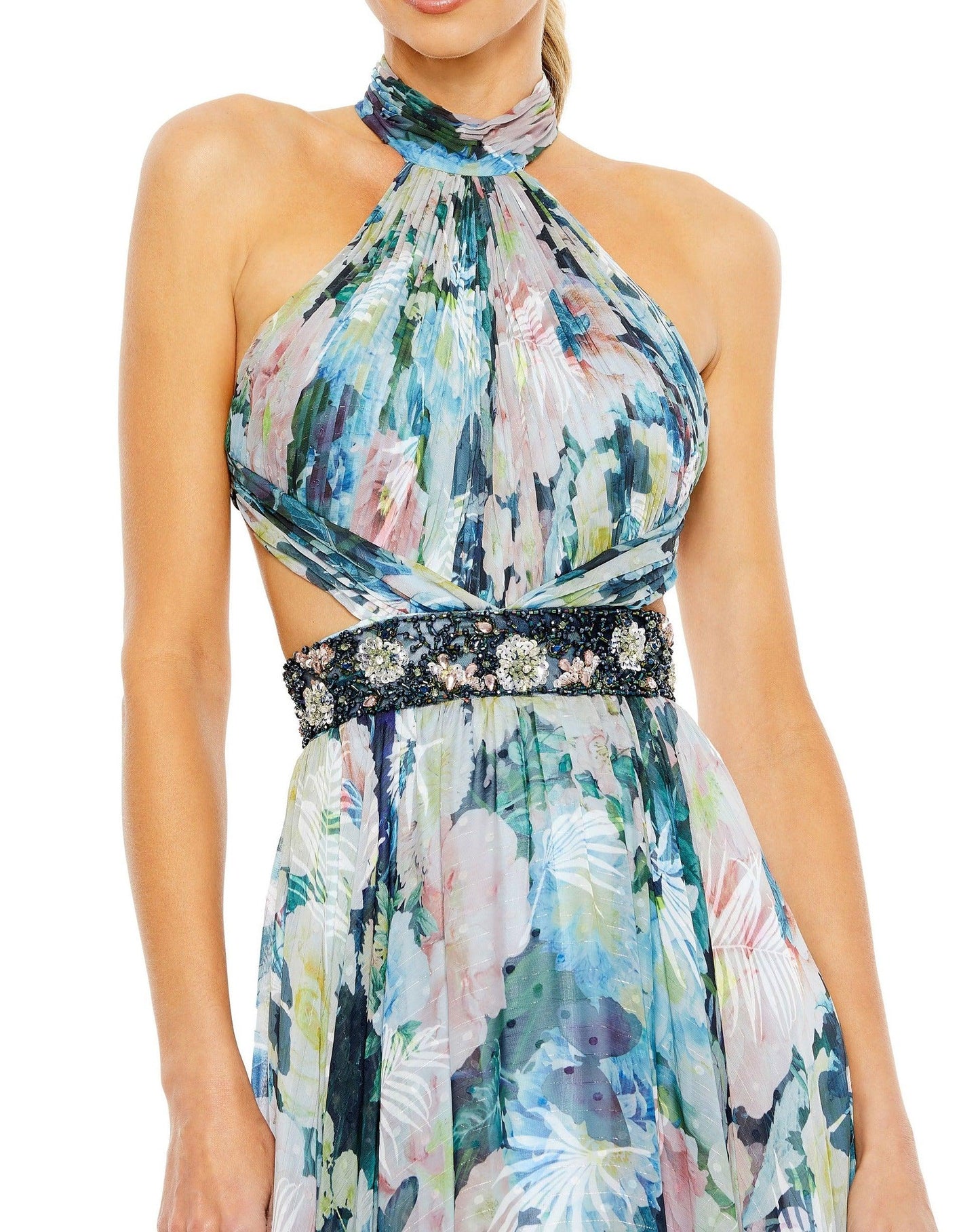 Mac Duggal Long Halter Formal Prom Dress 68089 - The Dress Outlet