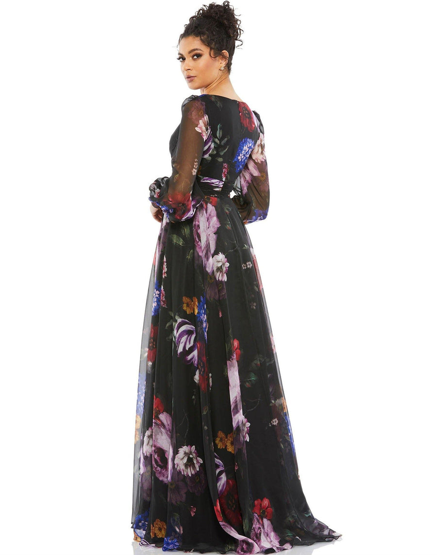 Mac Duggal Long Mother of Bride Floral Dress 67872 - The Dress Outlet