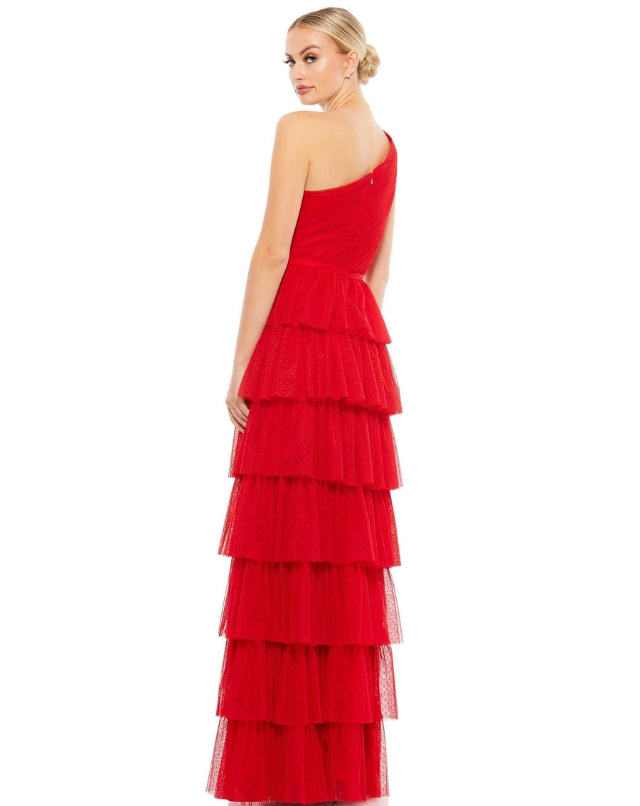 Mac Duggal Long One Shoulder Tiered Dress 49102 - The Dress Outlet