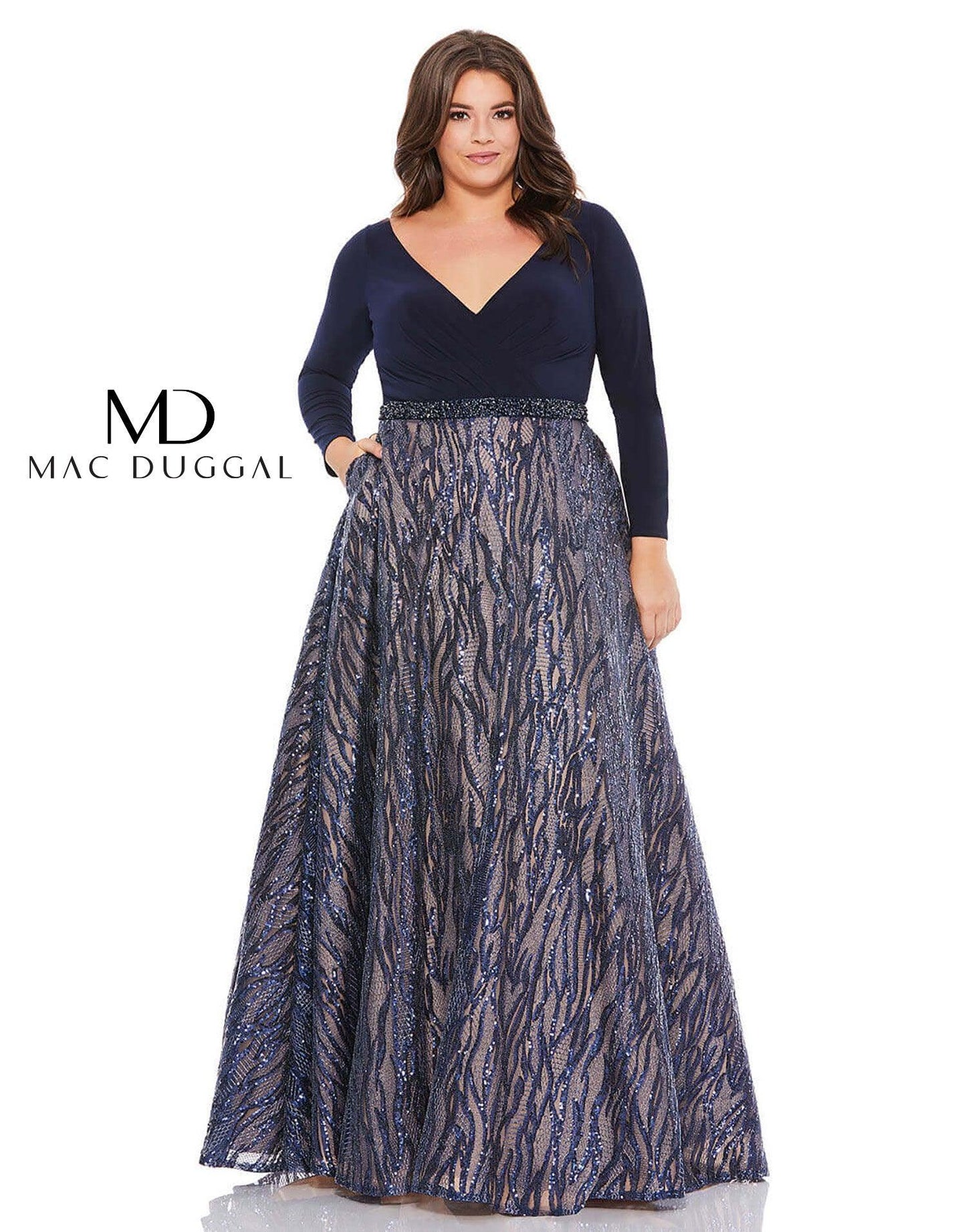 Mac Duggal Long Plus Size Formal Gown 67765 Sale - The Dress Outlet