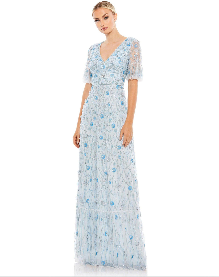 Mac Duggal Long Short Sleeve Formal Dress 35110 - The Dress Outlet