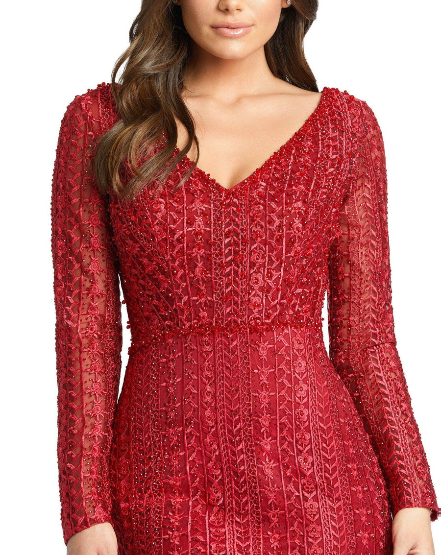 Mac Duggal Long Sleeve Fitted Formal Dress 20271 - The Dress Outlet