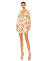Mac Duggal Long Sleeve Floral Short Dress 55798 - The Dress Outlet