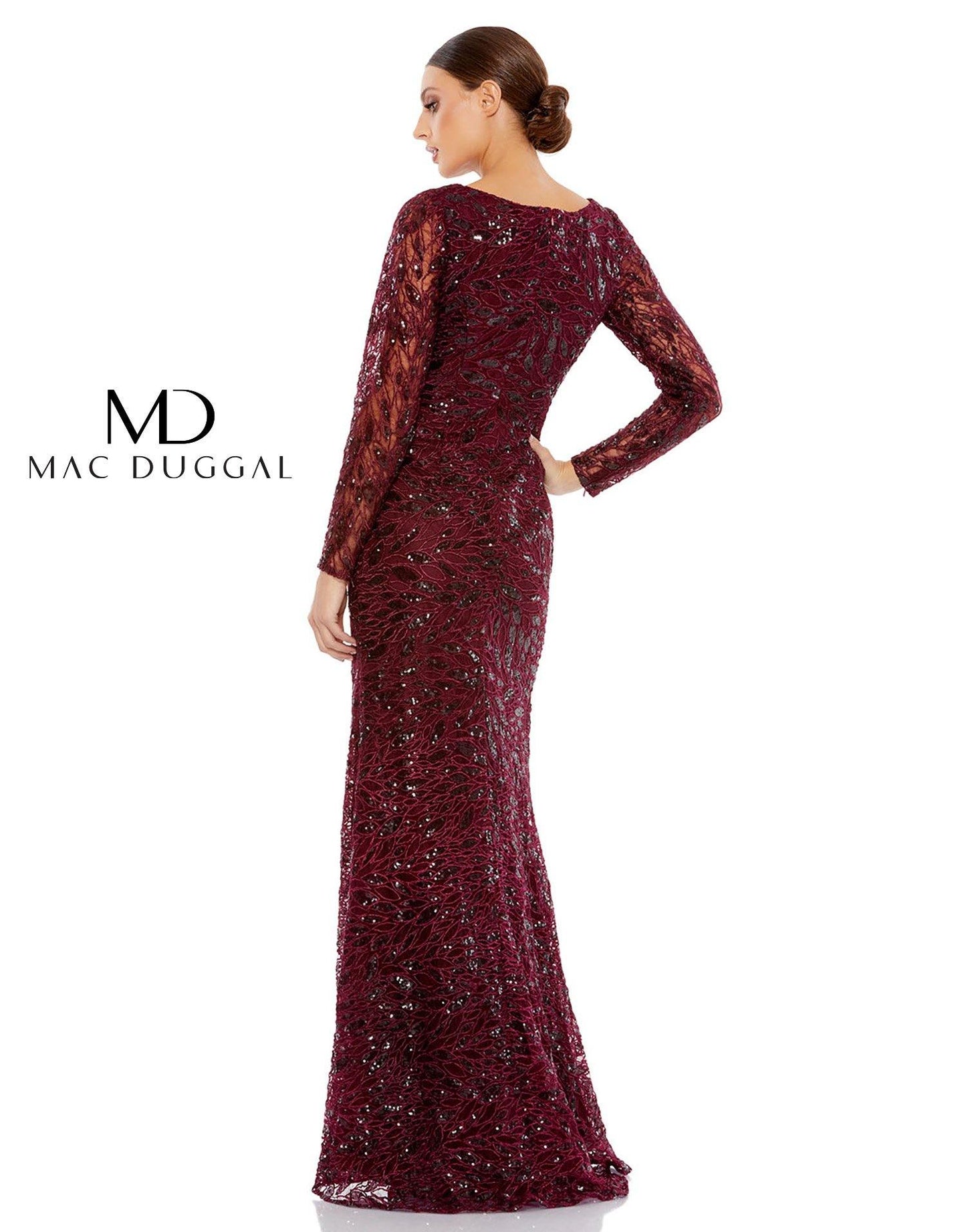 Mac Duggal Long Sleeve Formal Evening Dress 12412 - The Dress Outlet