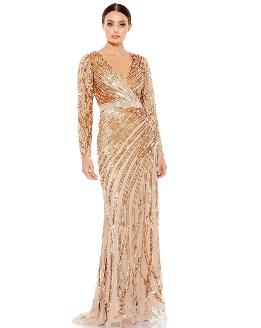 Mac Duggal Long Sleeve Formal Evening Dress 5438 - The Dress Outlet