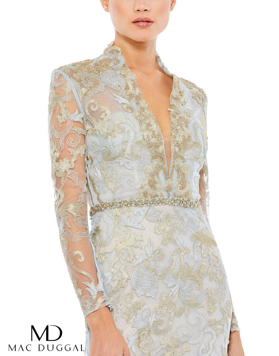 Formal Dress Long Sleeve Formal Evening Gown Powder Blue