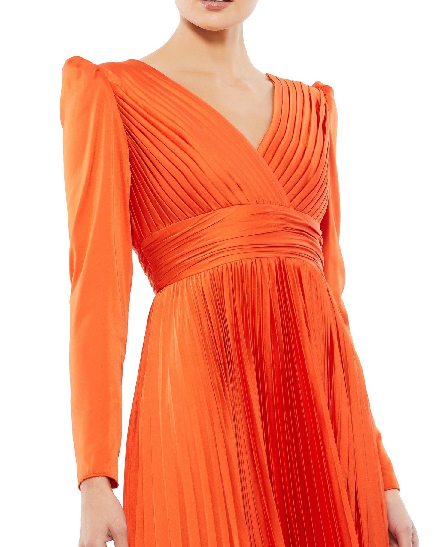 Mac Duggal Long Sleeve Formal Pleated Dress 26542 - The Dress Outlet