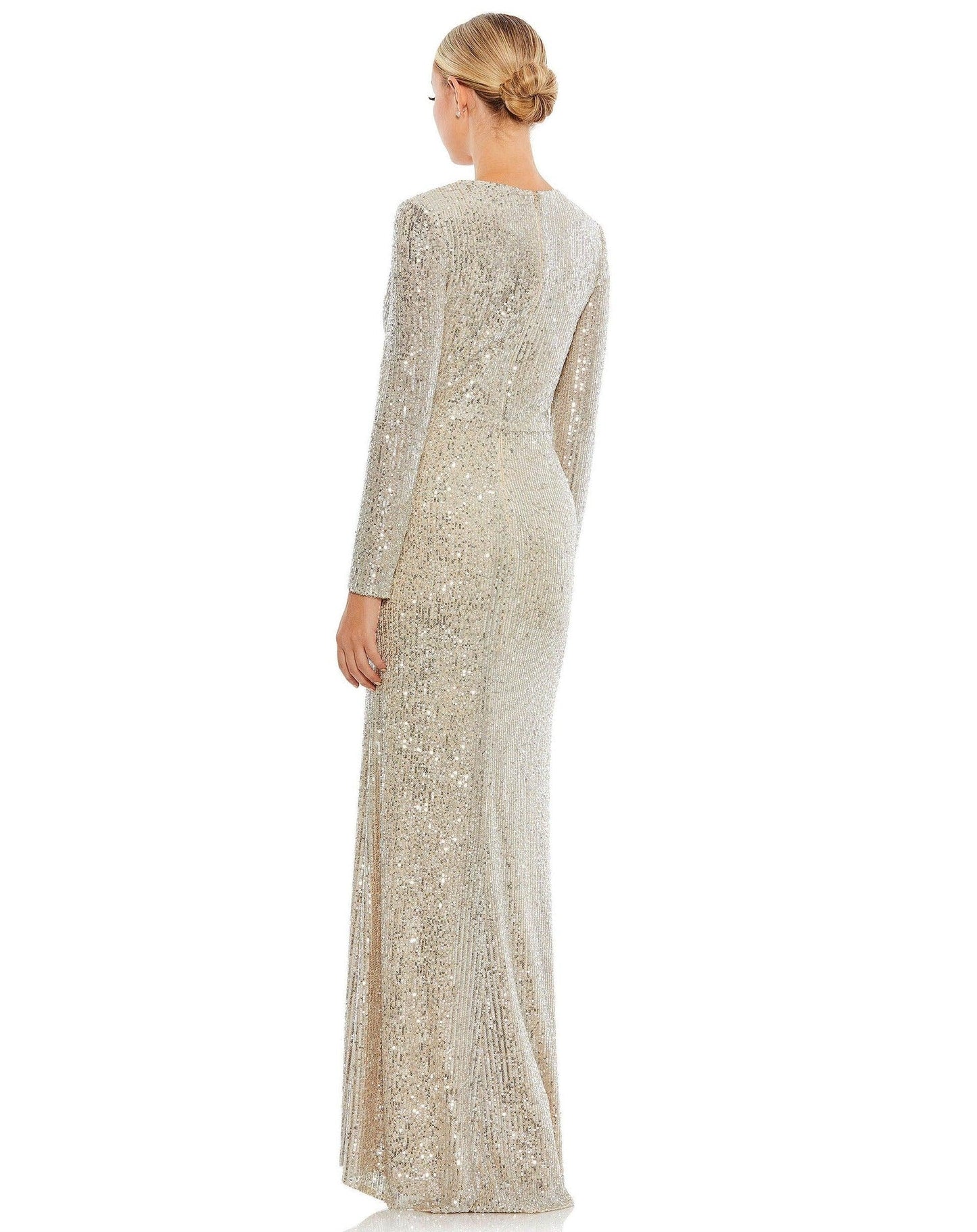 Mac Duggal Long Sleeve Formal Sequin Dress 26723 - The Dress Outlet